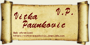 Vitka Paunković vizit kartica